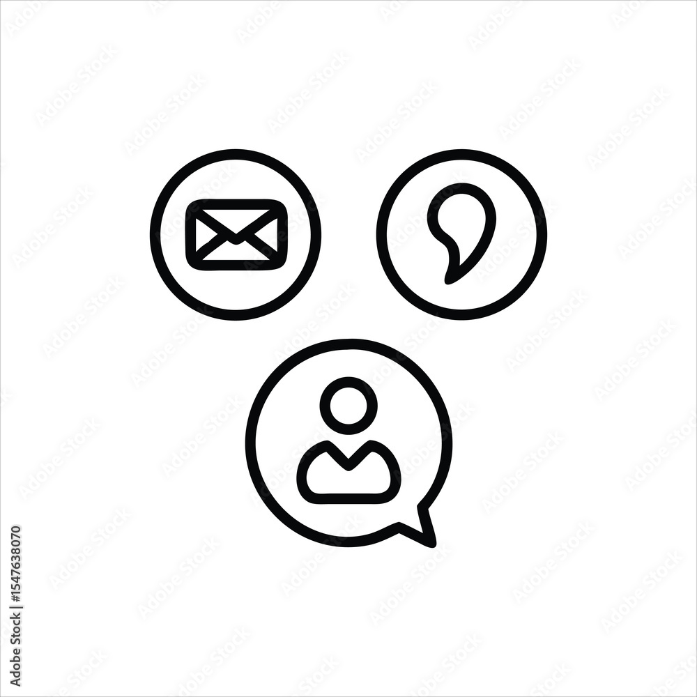 Poster email icon buttons for web contact communication