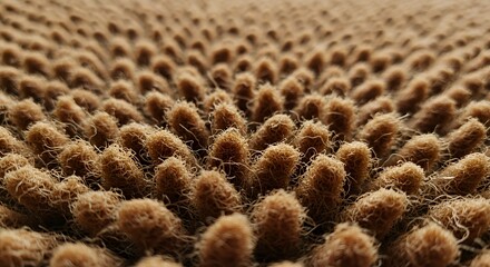 Macro Close-up of Textured Brown Carpet Fibers in Radial Pattern
