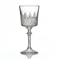Delicate Crystal Glass on Isolated White Background for Elegance