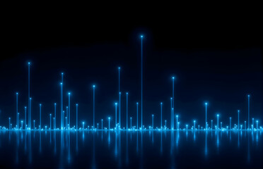 Tech Blue Sound Wave Data