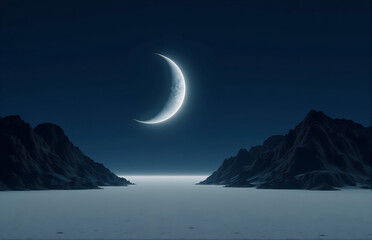 Moonlit Night: Mountains and Rivers in Tranquility