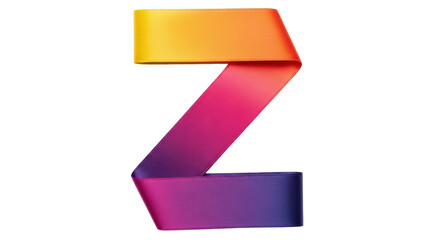 Isolated colorful ribbon in the shape of the letter z