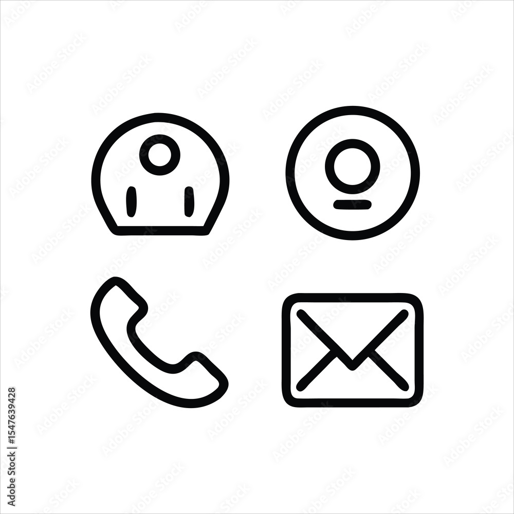 Aufkleber a vector set of email and contact icons for web and business communication