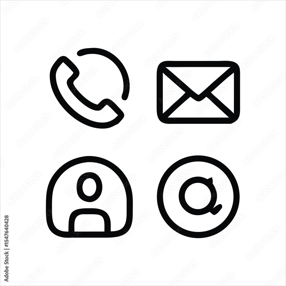 Poster glossy 3d vector illustration of email and contact icons set for web and business communication
