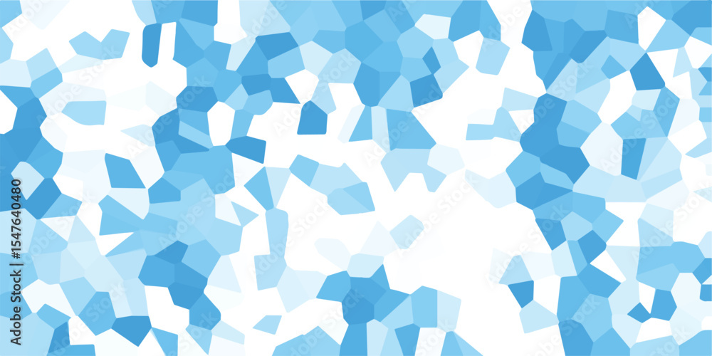 Poster abstract geometric blue and white mosaic pattern background with random polygon shapes for creative 