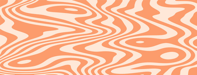 Salted caramel background. Abstract vector groovy hippy psychedelic y2k bg. Colorful trippy twisted simple geometric abstract marble. Orange yellow summer funky texture. Swirl twirl ice-cream pattern