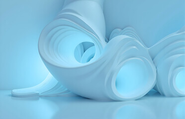 Blue Abstract Artistic 3D Shape