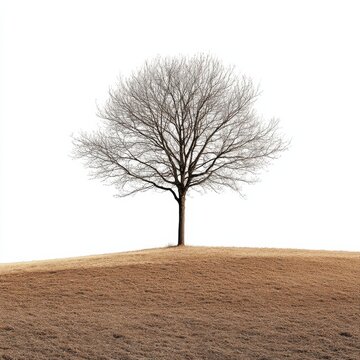 Lone Tree Standing Tall in the Middle of a Baren Landscape