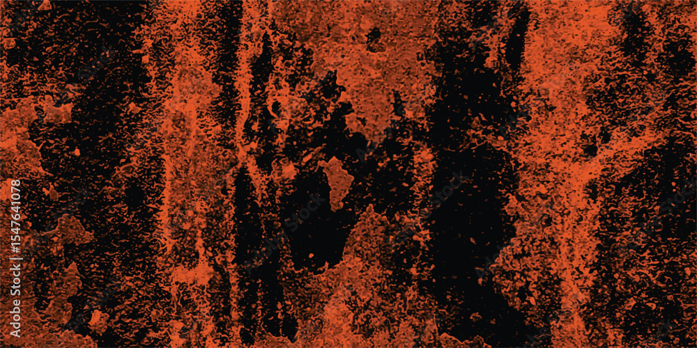 Poster abstract texture formed with textured orange and black spots creates a mysterious modern background 