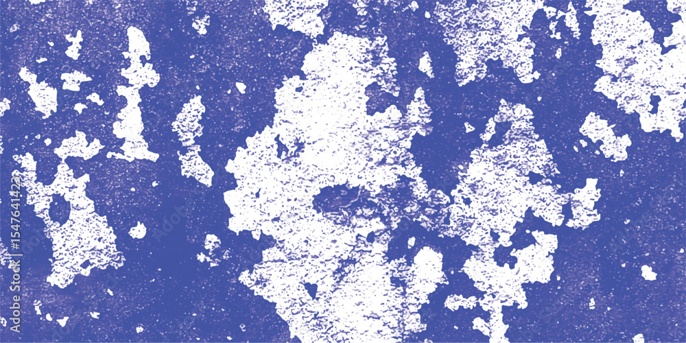 Poster abstract textured design showcasing a mosaic pattern of blue and white resembling a weathered surfac