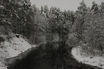snow on the river