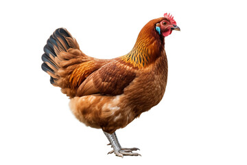 Fototapeta premium Brown hen isolated on white background