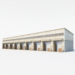 Fototapeta premium Modern Warehouse Design for Efficient Loading and Unloading Operations