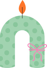 Colorful Candle Illustration. Cute Cartoon Candle Variation with Pattern and Vibrant Color, Transparent Background