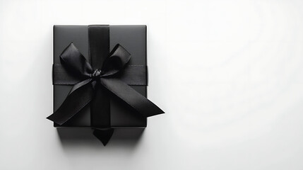 Elegant gift box with black ribbon, perfect for luxury brands and special occasions marketing
