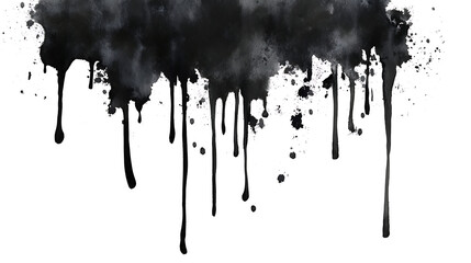 Dramatic black ink splash dripping down, perfect for artistic headers or moody overlay designs