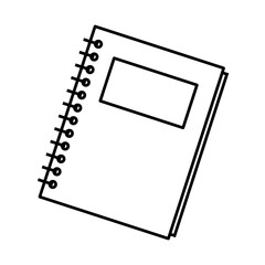 Notebook in line art style isolated on white background.