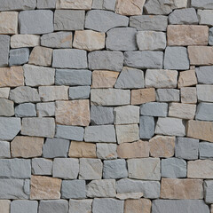 Fototapeta premium Rustic stacked stone wall texture background