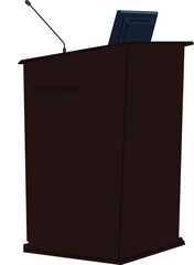 Multimedia Computer Lectern with Wireless Sound System Vector Illustration