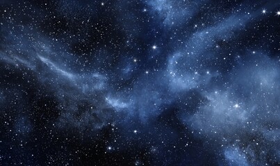 Obraz premium Dark Blue Nebula Space Background with Stars