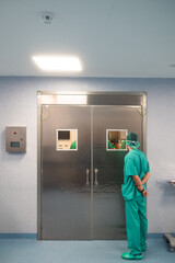 Surgeon entering the operating room