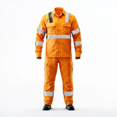 Mockup of Construction Uniform Highlighting Durability and Safety Features
