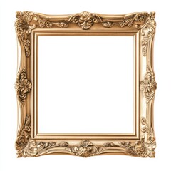 Stylish Minimalist Gold Frame with Elegant Floral Design
