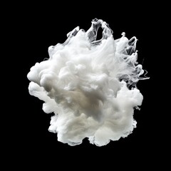 Dense and Textured White Cloud Against Black Background