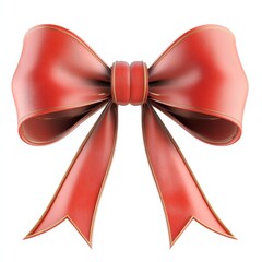 Elegant Red Ribbon Bow with Delicate Design and Radiant Finish