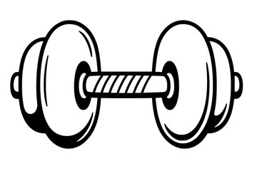 Vector Illustration of a Strongman Dumbbell with Exaggerated Weights
