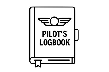 Vector Illustration of a Pilot&rsquo;s Logbook with Aviation Wings