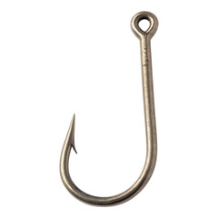 Single Metal Fishing Hook Eye Shank Bend Point Isolated tackle gear equipment