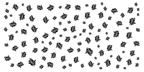 Black and white tropical palm leaf pattern background