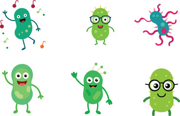 Obraz premium Bacteria color vector illustration