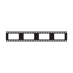 Old film strip on white background with blank photo frames