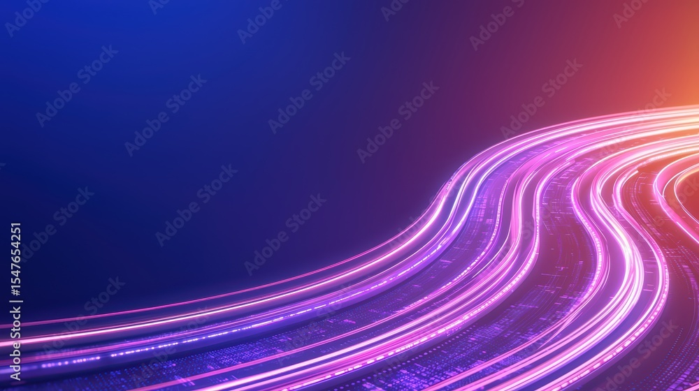 Aufkleber dynamic flow of abstract light trails in vibrant colors on a dark background