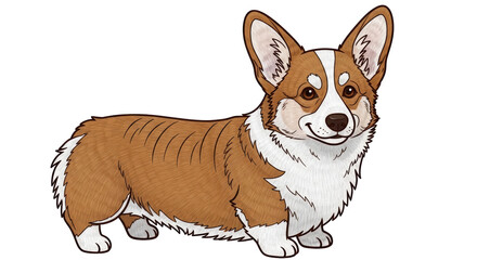 Isolated Corgi Dog Cartoon