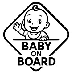 baby girl on board icon