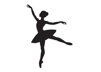 ballet dancer logo silhouette vector, ballet silhouette ballerina logo icon silhouette, ballet jumping dancer female dancer action pose black silhouette isolated on white background. © Adobe design