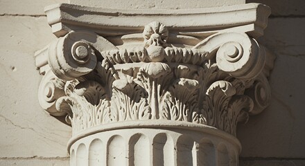 Intricate Corinthian Capital: Architectural Detail of Classical Column