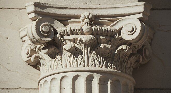 Intricate Corinthian Capital: Architectural Detail of Classical Column