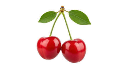 Isolated Two Red Cherries