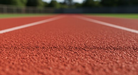 Close-Up of Running Track Surface, Focus on Texture, Blurred Background