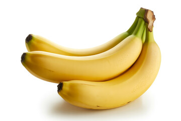 Bunch of fresh yellow bananas isolated on white background