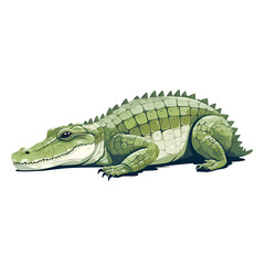 Naklejka premium Green Crocodile. Wild Predator in Nature