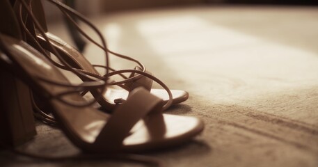 Women's shoes close-up. shoes on the table
