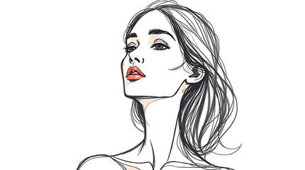 Elegant Woman Portrait Illustration Art for Wallpapers or Backgrounds with Realistic Details and Artistic Impression