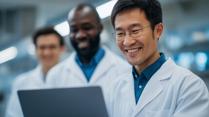 Fototapeta premium Modern Medical Research Collaboration in a Laboratory