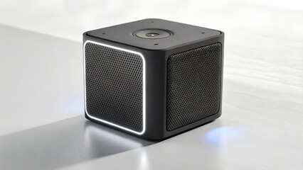 Obraz premium Sleek, modern cube speaker, perfect for any space.