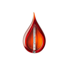 Fototapeta premium Abstract Teardrop Shaped Object with Measurement Scale